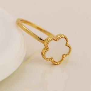 Alternative view of Gold Plated Clover Motif Ring