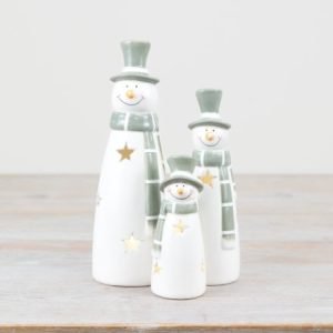 Ceramic LED Snowman Decoration