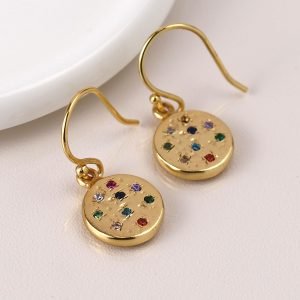 Luxury Gold Plated Rainbow Crystal Earrings