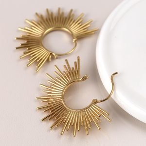 Luxury Gold Plated Sunburst Earrings