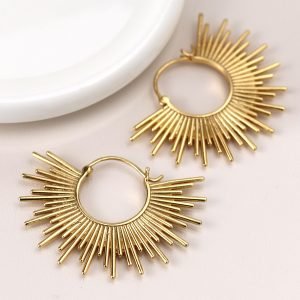 Alternative view of Luxury Gold Plated Sunburst Earrings