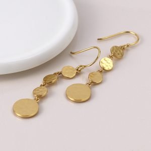 Solara Gold Disk Drop Earrings