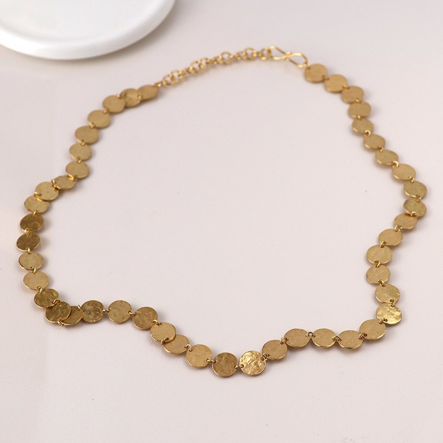 Solara Gold Disk Necklace - Image 3