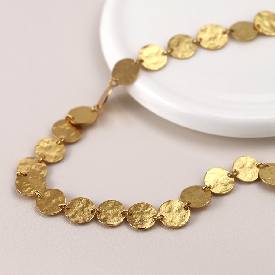 Solara Gold Disk Necklace