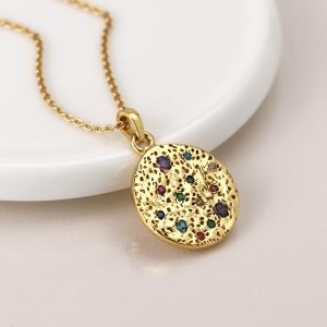 Luxury Gold Plated Rainbow Crystal Necklace