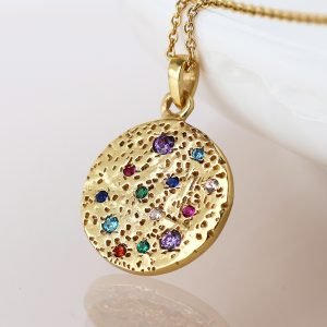 Alternative view of Luxury Gold Plated Rainbow Crystal Necklace
