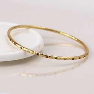 Luxury Gold Plated Rainbow Crystal Bangle