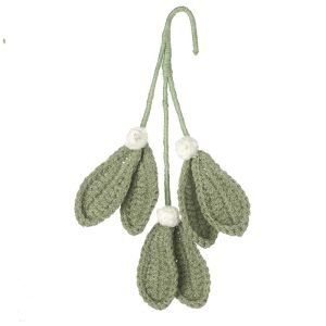 Green Knitted Mistletoe Decoration