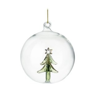 Glass Bauble with green glass Christmas tree