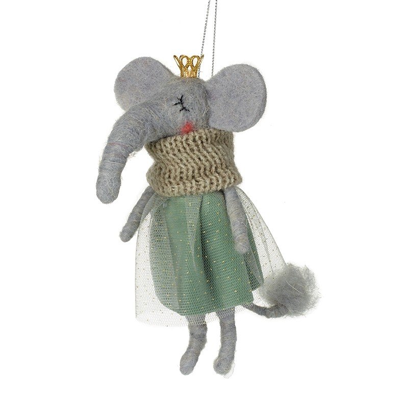 Felt elephant tree decoration