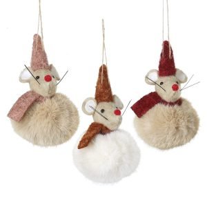 Hanging pompom mice