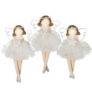 Hanging girls in white net skirts