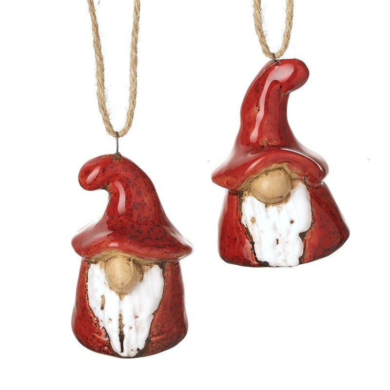 Red Stoneware Santa Hanging decoration