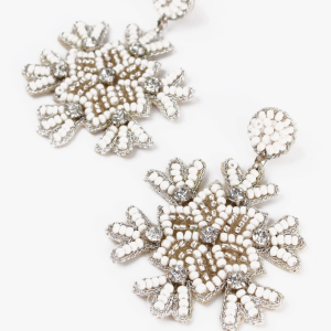 Alternative view of Beaded Snowflake Earrings