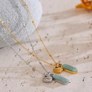 Amazonite Pendant Necklace with Heart