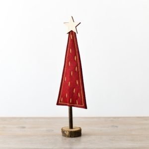 Red and gold felt tree