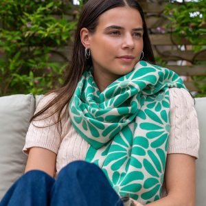 Floral Silhouette Jacquard Scarf