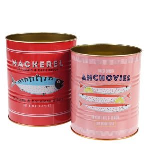 Set of 2 Fish Medium Storage Tins